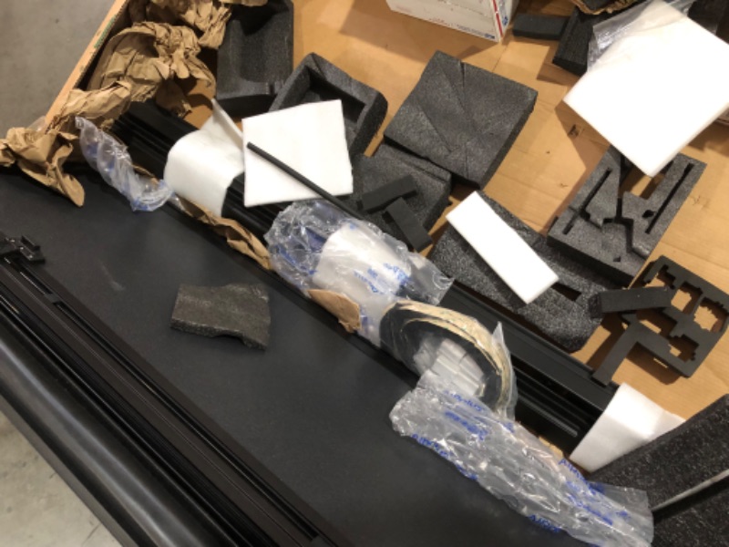 Photo 1 of ***DAMAGED - HEAVILY USED - GASKET WEATHERSTRIPPING WORN AND TORN - SEE PICTURES***
Rough Country Hard Tri-Fold Truck Bed Tonneau Cover for Toyota Tacoma (2024-2025) - Aluminum Flip-Up Folding Bed Cover, Fits 5' (60.3") Bed