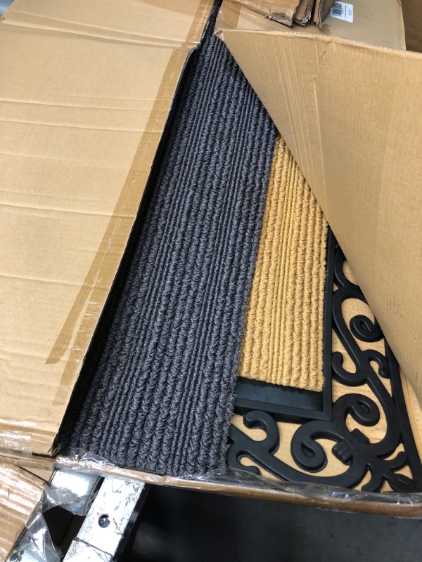 Photo 1 of (USED/FAIR) MontVoo-3 in 1 Replaceable Front Door Mat Outside Entrance Doormat-Outdoor Indoor Door Mat for Entryway-Welcome Mat Thick Durable Rubber Backed Door Entry Mat Non Slip Dirt Trapper Absorbent-24”x36”