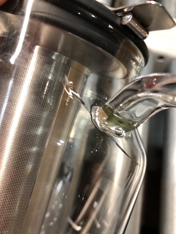 Photo 1 of ***DAMAGED - CRACKED NEAR HANDLE - SEE PICTURES***
Aquach 85oz Glass Teapot with Stainless Steel Removable Infuser, Stovetop & Dishwasher Safe, Ideal for Brewing Loose Leaf & Blooming Tea