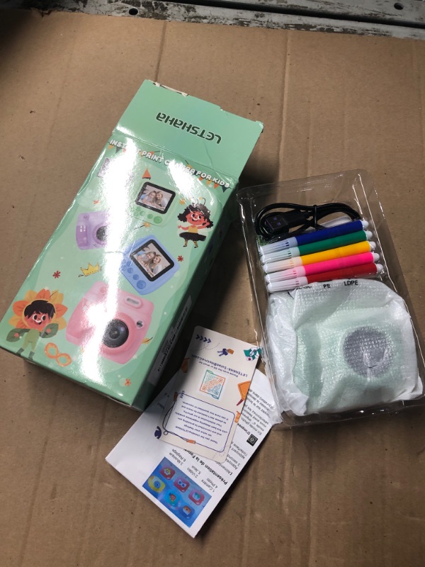 Photo 1 of ***(PARTS ONLY/ NON FUNCTIONAL)***Kids Camera Instant Print, Christmas Birthday Gifts Toys for 3-10 Year Old Boys Girls, 1080P Video 20MP Toddler Digital Camera with 3 Rolls Paper & 32GB Card - Green