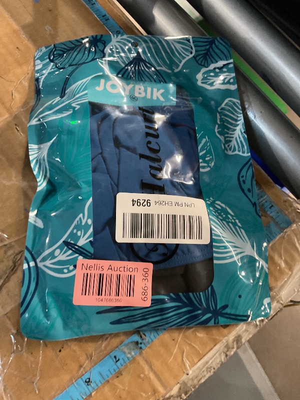 Photo 1 of (LARGE) JOYBIK Women's High Waisted Bikini Bottoms Ruched Swim Bottoms Full Coverage Tankini Swimsuits Bottoms Peacock Blue L