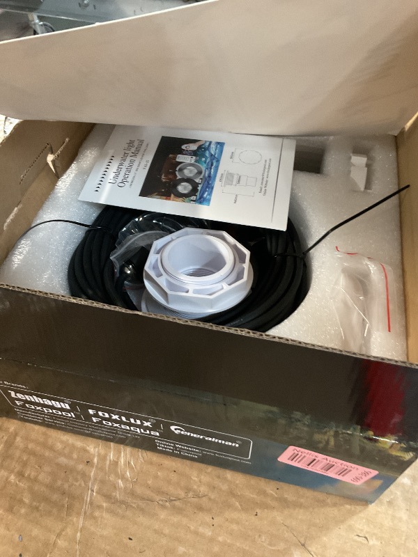 Photo 1 of (PARTIAL SET) (USED/FAIR) Zenhagu Nicheless Pool Lights, 1.5 Inch LED RGBW Multicolor Inground Pool Light and Spa Light, IP68 Waterproof, AC 120V, 50ft Cable with Controller, APP & Remote Control