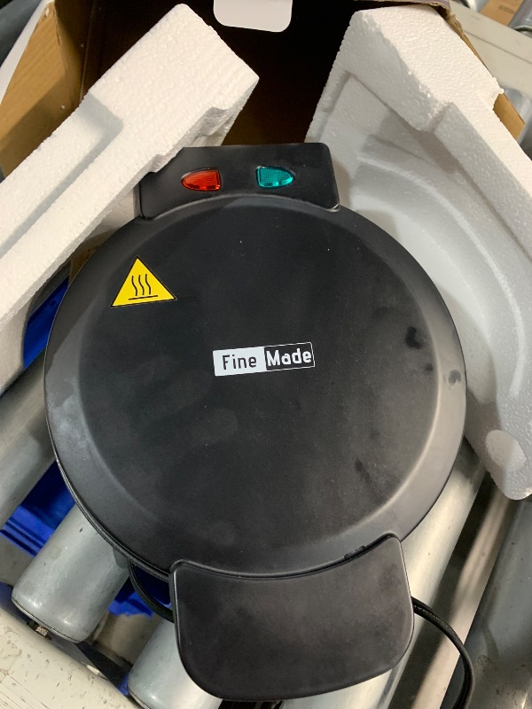 Photo 1 of ***(HEAVILY USED/ MINOR DAMAGE)***FineMade 7 Inches Round Classic Waffle Maker Machine, Mini Waffle Maker, Non-stick Waffle Irons, Thin Waffle Maker Crispy, Black