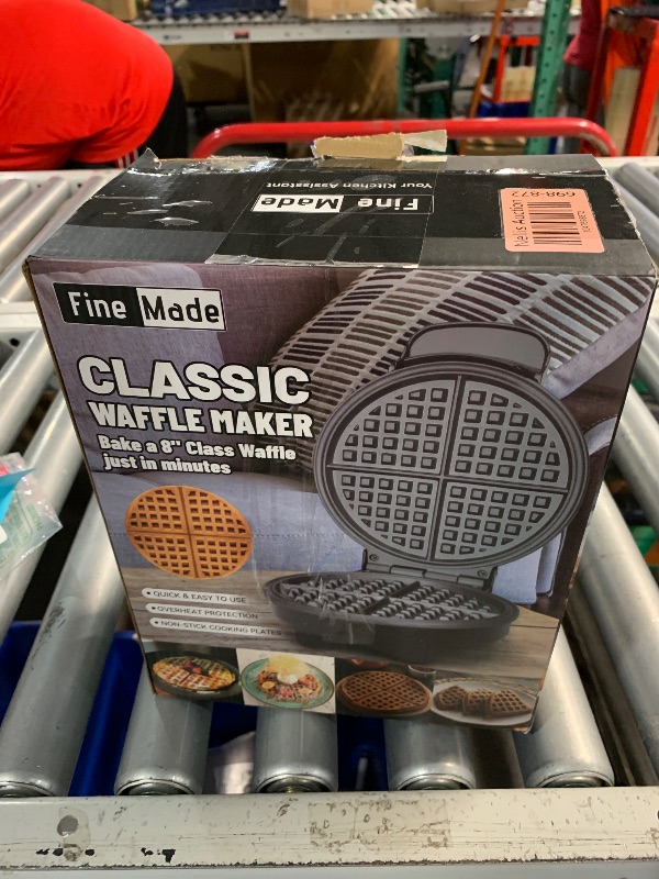 Photo 1 of ***(HEAVILY USED/ MINOR DAMAGE)***FineMade 7 Inches Round Classic Waffle Maker Machine, Mini Waffle Maker, Non-stick Waffle Irons, Thin Waffle Maker Crispy, Black