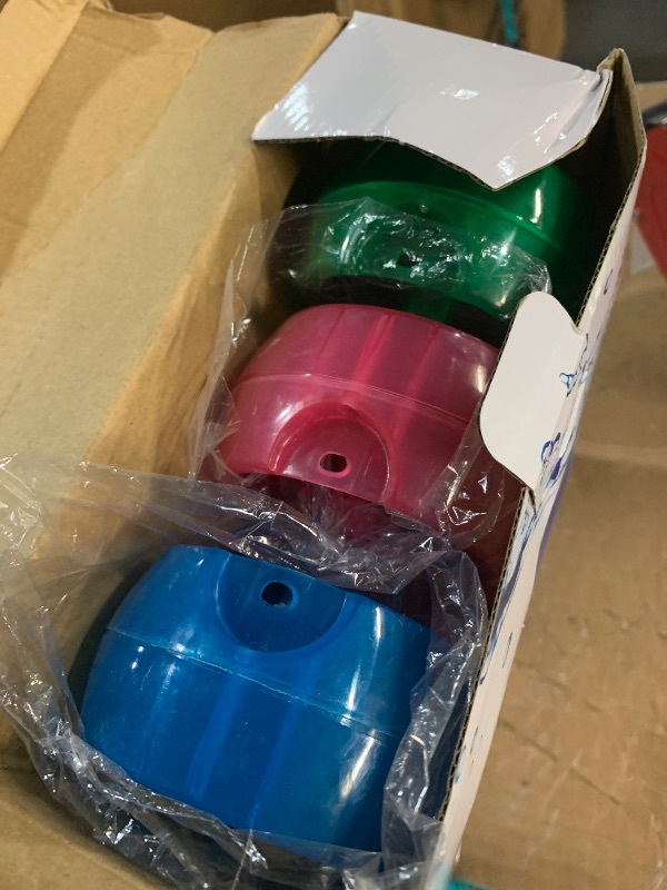 Photo 1 of (missing pieces) BJPEY Water Misting Fans Portable Personal Handheld Spray Fan Cooling Outdoor Cooler, Pack of 3 (Blue/Green/Pink)