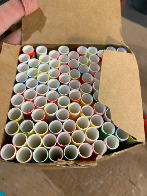 Photo 1 of [10mm Wide] 8.5 inch Colossal Paper Straws for Smoothie & Milkshake - Colorful Stripes (Pack of 100)