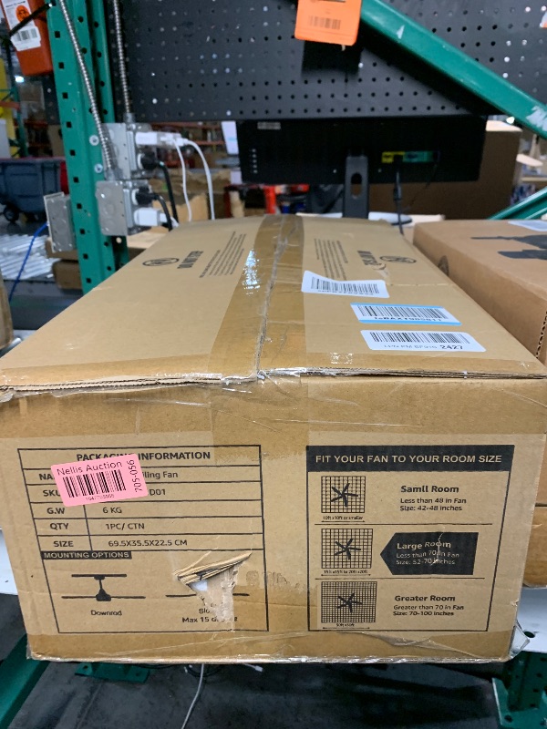 Photo 1 of ***(MISSING REMOTE)***58 Inch Ceiling Fans with Lights and Remote, Black Indoor/Outdoor Ceiling Fan with Quiet Reversible DC Motor, 6 Speeds, 3CCT, 6 Blades Large Ceiling Fan for Living Room Bedroom Patio