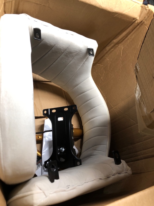 Photo 1 of (PARTS) (DAMAGED) Eifizek Velvet Office Desk Chair, Modern Home Desk Chair with Wheels & Gold Base, Swivel Vanity Chair for Bedroom, Office, Vanity Study (Beige)
