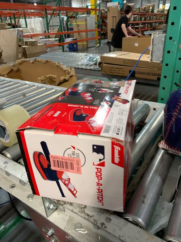 Photo 1 of (used)(missing pieces) Franklin Sports Kids Baseball Pitching Machine - Pop A Pitch Batting Machine with Youth Bat + 3 Plastic Balls - Boys + Girls Toy