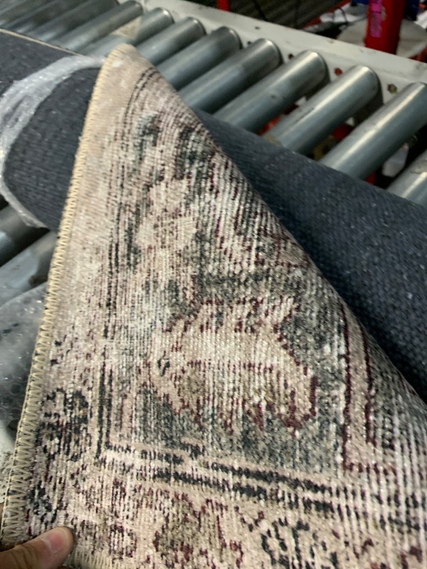 Photo 1 of (USED/FAIR) Loloi Amber Lewis Georgie Collection GER-08 Lagoon/Beige 5'-0" x 7'-6", .19" Pile Height, Area Rug