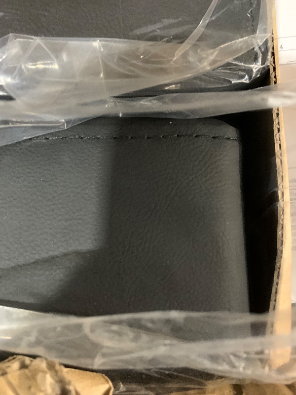 Photo 1 of (used)(incomplete)(sold for parts only) OSP Home Furnishings Pacific Armchair with Padded Box Spring Seats and Silver Finish Legs, Black Vinyl