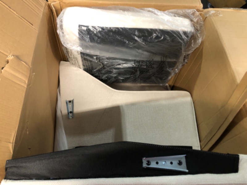 Photo 1 of (used)(unknown if complete) COLAMY Upholstered 360° Swivel Accent Chair 1 Piece with Track Arms, Thick Padded Arm Chair Solid Metal Base, Mid-Century Sofa 