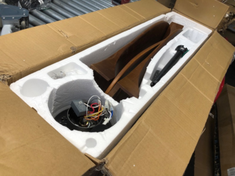 Photo 1 of ***PARTS ONLY***BOOSANT 60 inch Ceiling Fan Without Light, Ceiling Fan No Light with Remote Control and Quiet DC Motor, Outdoor Fans for Patios without Lights, Solid Wood 3 Blades,ETL Listed - Dark Walnut