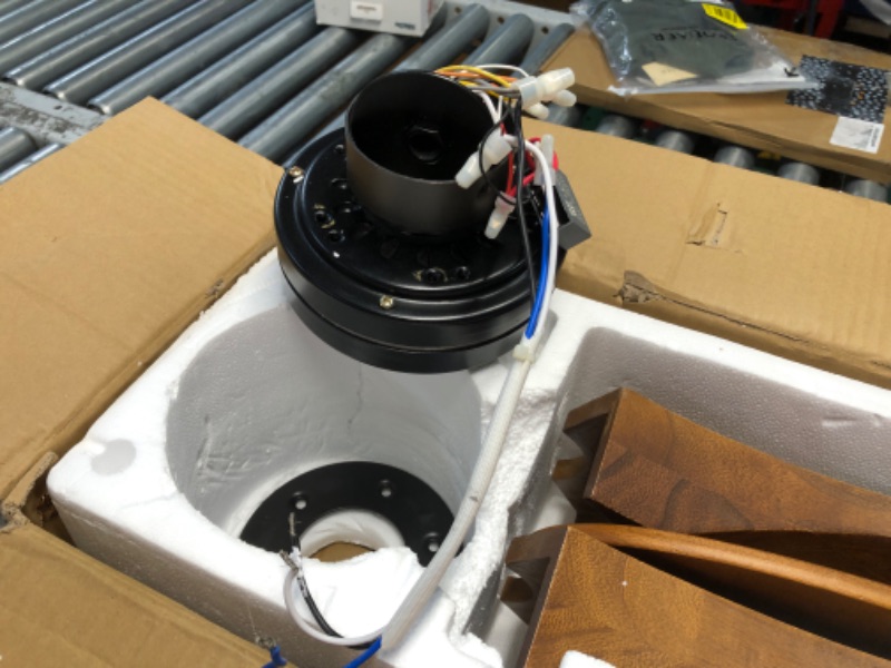 Photo 1 of ***PARTS ONLY***BOOSANT 60 inch Ceiling Fan Without Light, Ceiling Fan No Light with Remote Control and Quiet DC Motor, Outdoor Fans for Patios without Lights, Solid Wood 3 Blades,ETL Listed - Dark Walnut