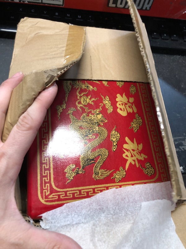 Photo 1 of ****indentation from box cutter**** Florauspicious Chinese Mahjong Set, Traditional Majong Sets Chinese with 146PCS 0.87" x 0.59" x 0.47" Mini Mahjong Tiles, 2PCS Dot Dice & 6.7” Wooden Carry Case for Travel, Family Gathering, Party