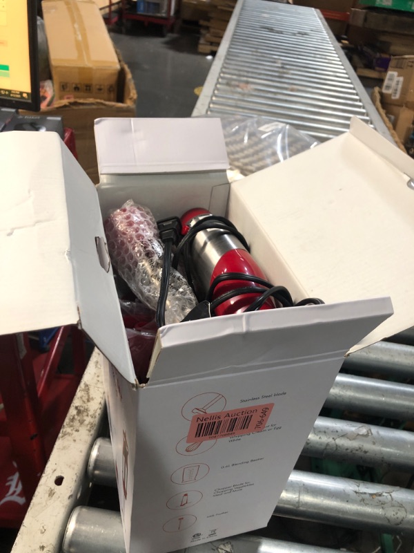 Photo 1 of ****PARTS ONLY*****SEE NOTES ******KOIOS 5-in-1 Hand Immersion Blender, 1000W 12 Speed Handheld Blender Stick with Copper Motor Stainless Steel Blade, 600ml Mixing Beaker,500ml Food Processor, Whisk, Milk Frother, Non-BPA, Red