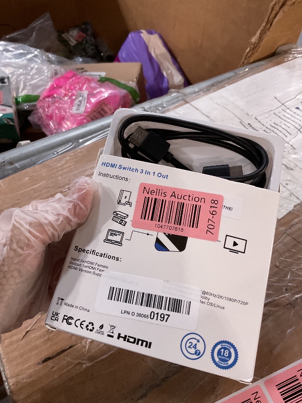 Photo 1 of [Upgrade] HDMI Switch 3 in 1 Out, 4K@60Hz HDMI 2.0 Switch Splitter with 2.6FT Long HDMI Cable, 3-Port HDMI Switcher Selector, Supports 4K 30Hz 3D 1080P HDCP2.2 for PS5 Xbox DVD Player Fire Stick PC