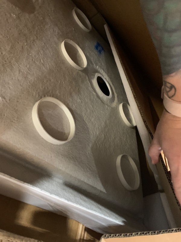Photo 1 of **************Broken in front************
DreamLine SlimLine 36 in. D x 60 in. W x 2 3/4 in. H Left Drain Single Threshold Shower Base in White, DLT-1136601