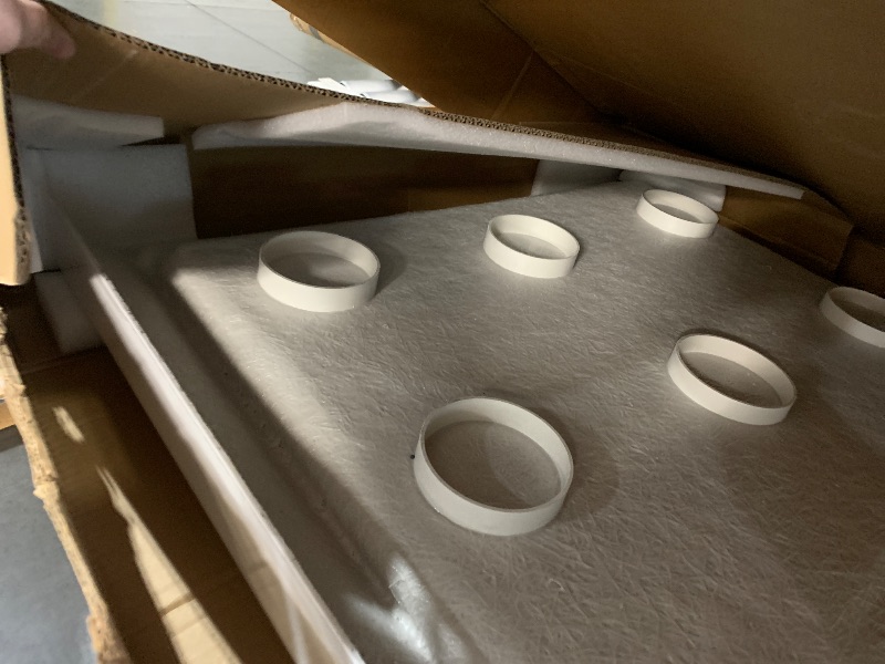 Photo 1 of **************Broken in front************
DreamLine SlimLine 36 in. D x 60 in. W x 2 3/4 in. H Left Drain Single Threshold Shower Base in White, DLT-1136601