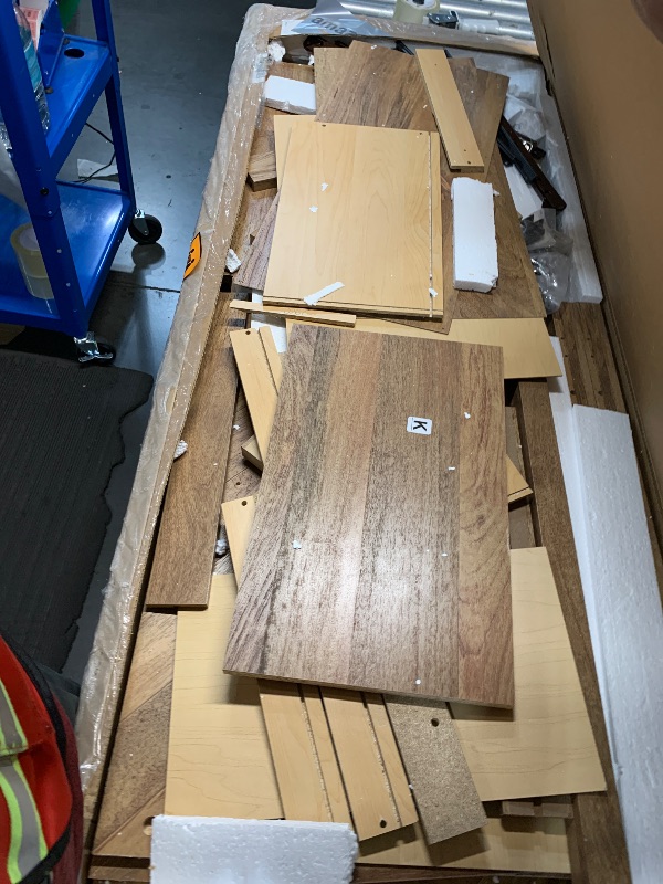 Photo 1 of Sauder Cannery Bridge Computer Desk with Storage Drawers, Home Office Desk with File Cabinet Drawer, in Sindoori Mango