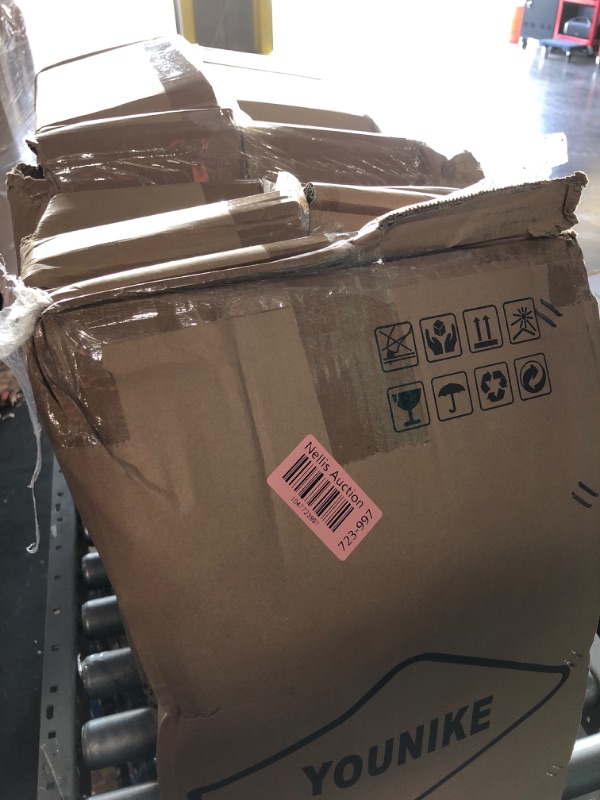 Photo 1 of ***FACTORY SEALED***DAMAGED BOX**YOUNIKE Ergonomic Home Office Desk Chair with Wheels White Comfy Armless Vanity Chair with Back Modern Faux Leather Upholstered Task Chair Small Cute Rolling Drafting Chair No Arms Adjustable Swivel