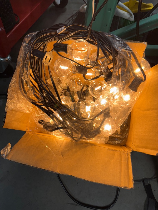 Photo 1 of (POWER TESTED) 100ft 2-Pack Outdoor G40 LED Globe String Lights Dimmable Waterproof Shatterproof Light Strings with 52 Bulbs Connectable Commercial Hanging Lights for Christmas Patio House Backyard Balcony Party
