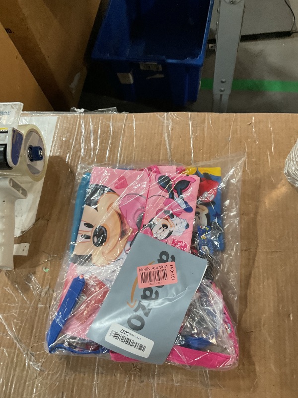 Photo 1 of (4ct) Mickey & Minnie Mouse Drawstring Backpack - Lanyards with Detachable Coin Purse