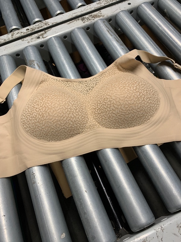 Photo 1 of (see images) Wingslove Women's Sexy Lace Bra Mesh Balconette See Through Bralette Half Cup Sheer Bras Unlined Underwire Suppport (Nude,32C)