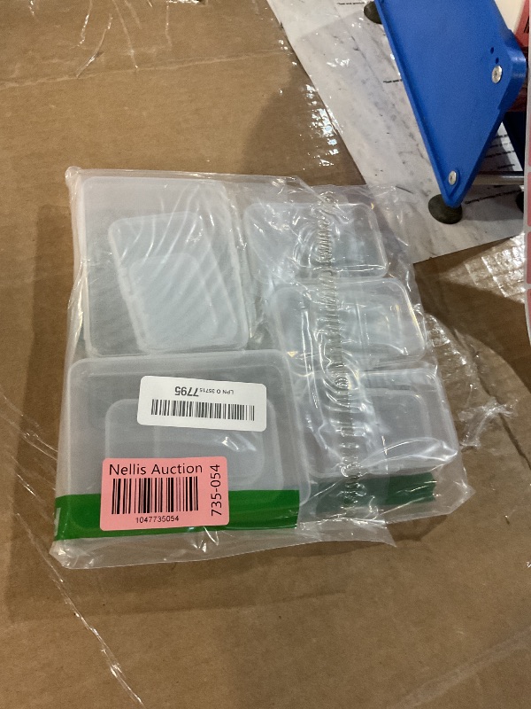 Photo 1 of (PARTIAL SET) (BAGGED) E&A 4 Pcs Small Plastic Containers with Lids - Mini Plastic Craft Storage Boxes with Hinged Lids Clear Bead Organizer for Jewelry Findings and Art Supplies ?4 Mixed Sizes