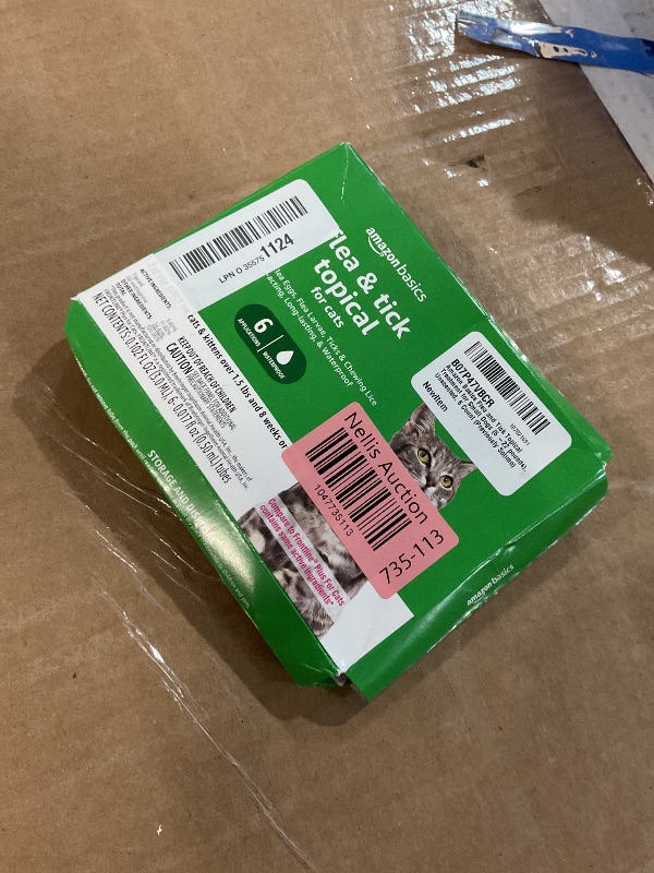 Photo 1 of Amazon Basics Flea and Tick Topical Treatment for Cats (Over 1.5 Pounds), 6 Count (Previously Solimo)