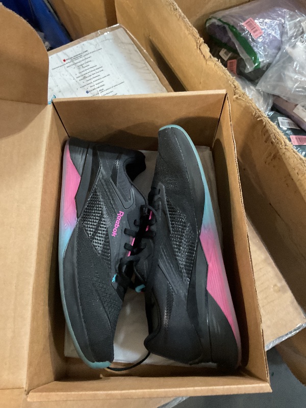 Photo 1 of Reebok Unisex Nano X4 Training Shoes, Black/Bold Cyan/Laser Pink, Men Size's 10.5/ Women's Size 12
