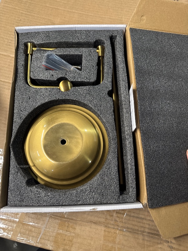 Photo 1 of (USED/FAIR) (PARTIAL SET) KES Gold Toilet Paper Holder Free Standing SUS 304 Stainless Steel Rustproof Pedestal Lavatory Tissue Roll Holder Floor Stand Modern Brushed Gold Finish, BPH283S1-BZ
