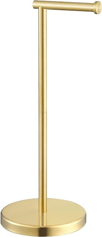 Photo 1 of (USED/FAIR) (PARTIAL SET) KES Gold Toilet Paper Holder Free Standing SUS 304 Stainless Steel Rustproof Pedestal Lavatory Tissue Roll Holder Floor Stand Modern Brushed Gold Finish, BPH283S1-BZ