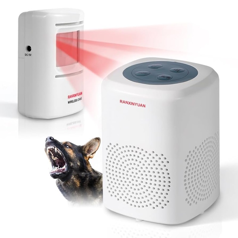 Photo 1 of ***(MISSING PARTS/ UANBLE TO TEST ITEM)***Barking Dog Motion Sensor-Pir Human Body Dog Barking Alarm Realistic Wireless Loud 1000Ft Door Chimes Home Security 1 Receiver 1 Motion Dectector Driveway Alarm Kit…