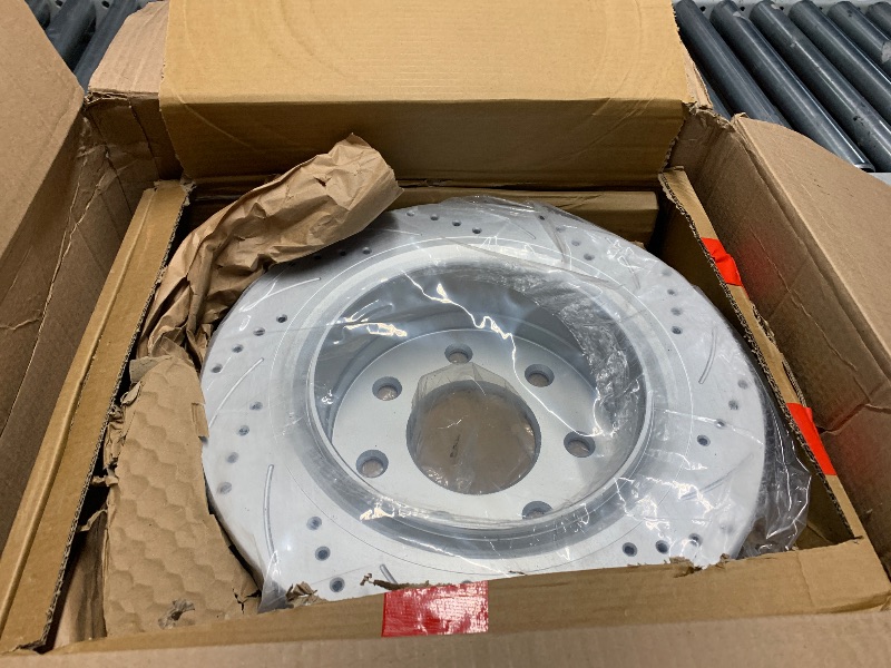 Photo 1 of ***REAR ROTORS ONLY***

Photo stock for reference WEIZE Front and Rear Truck & Tow Carbon Fiber Ceramic Brake Pads + Drilled/Slotted Brake Rotors Kit, Fit for Chevy Silverado 1500 Suburban Tahoe GMC Sierra Yukon XL Cadillac Escalade ESV