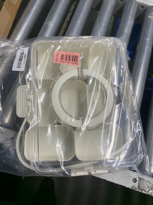 Photo 1 of (used)WGBP Snackle Box Container, 8 Compartment Divided Serving Tray with Lid and Handle, Snack Box Container