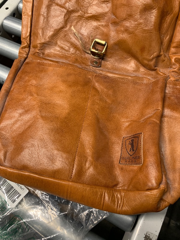 Photo 1 of (used)(please see all images) BERLINER BAGS Vintage Genuine Leather Backpack Paris, Travel Backpack, Utility Backpack, Bookbag for Women and Men - Brown