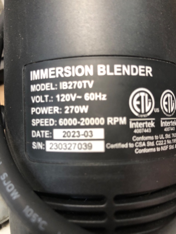 Photo 1 of (PARTS) (NOT FUNCTIONAL) Li Bai 6 in Heavy Duty Big Stix Immersion Blender Handheld Kitchen, Hand Blenders for Kitchen, Commercial Mixer Electric, 500W Removable Shaft 2500rpm to 15000rpm, Emulsifier Blender Handheld