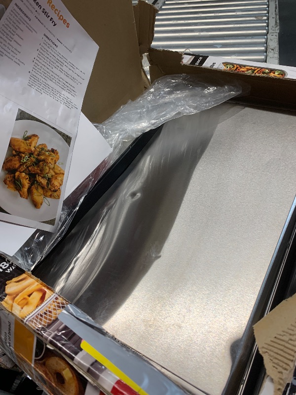 Photo 1 of (PARTS) (NON-FUNCTIONAL) (DAMAGED/DENTED) Ninja Digital Air Fry Countertop Oven, 8-in-1 Functionality, 1800W, Flip-Up Design, XL Capacity, Air Fry Basket, Wire Rack & Crumb Tray, Silver, SP101