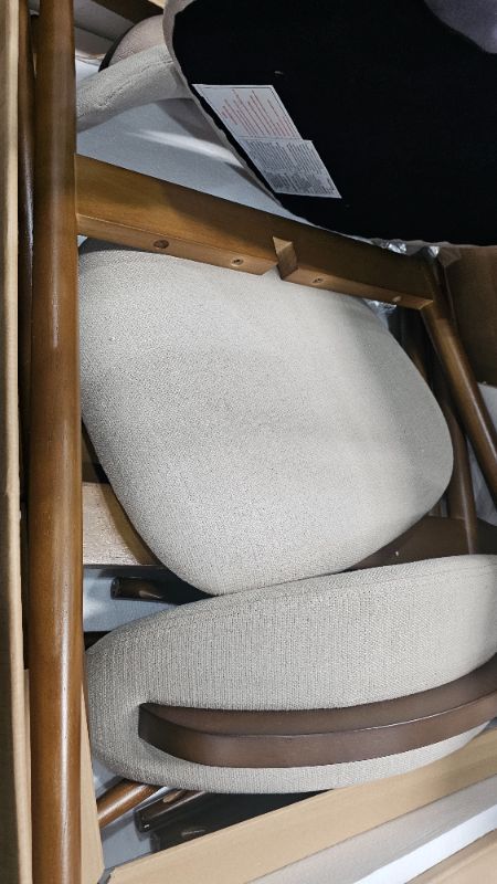 Photo 1 of ***PARTS ONLY***COLAMY Counter Height Bar Stools Set of 2, Kitchen Bar Stools with Back, Mid Century Modern Upholstered, with Wood Legs for Kitchen Island Dining Room, Beige