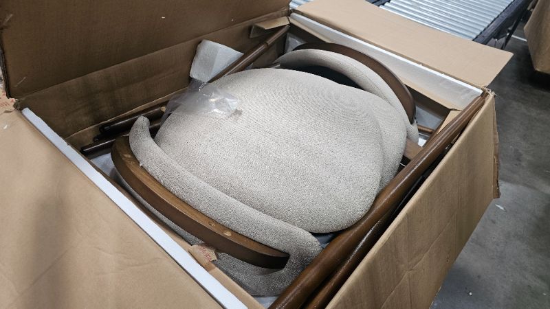Photo 1 of ***PARTS ONLY***COLAMY Counter Height Bar Stools Set of 2, Kitchen Bar Stools with Back, Mid Century Modern Upholstered, with Wood Legs for Kitchen Island Dining Room, Beige