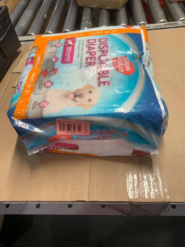 Photo 1 of *** FACTORY SEALED*** Simple Solution Disposable Dog Diapers, Female Dog Diapers, Puppy Potty Training, Incontinence and Heat Cycle Protection, Large Diapers for Dogs, 18-27 Inch Waist, 30 Count