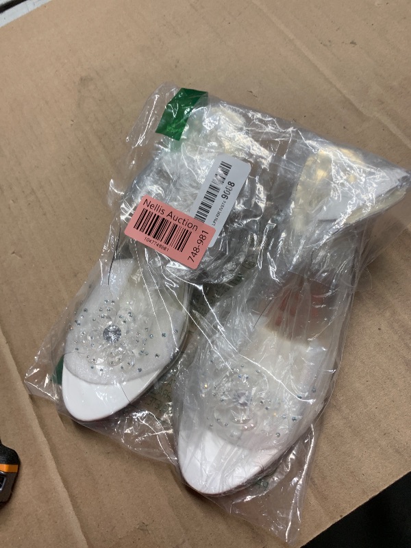 Photo 1 of (size 5 narrow) MIOKE Women's Fashion Clear Crystal Wedge Sandals Peep Toe Glitter Flower Platform High Heel Dress Sandal 