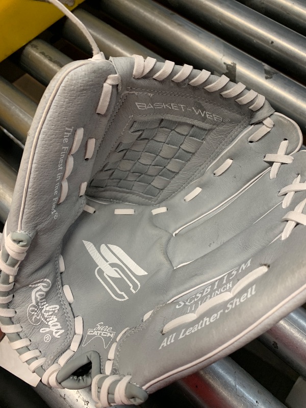 Photo 1 of (BAGGED) (USED/FAIR) Rawlings girls 9 inch Softball Glove, Teal/Grey/White, US