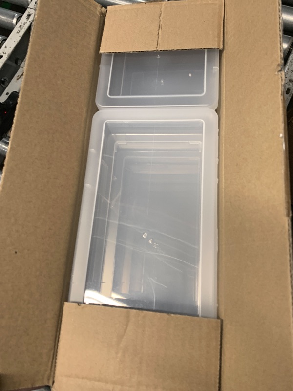 Photo 1 of novelinks Stackable Plastic Clear Storage Box Containers with Latching Lid - Art Craft Supply Organizer Storage Containers for Pencil Box, Crayon, Beads (6 Pack Small + 6 Pack Medium -Clear)