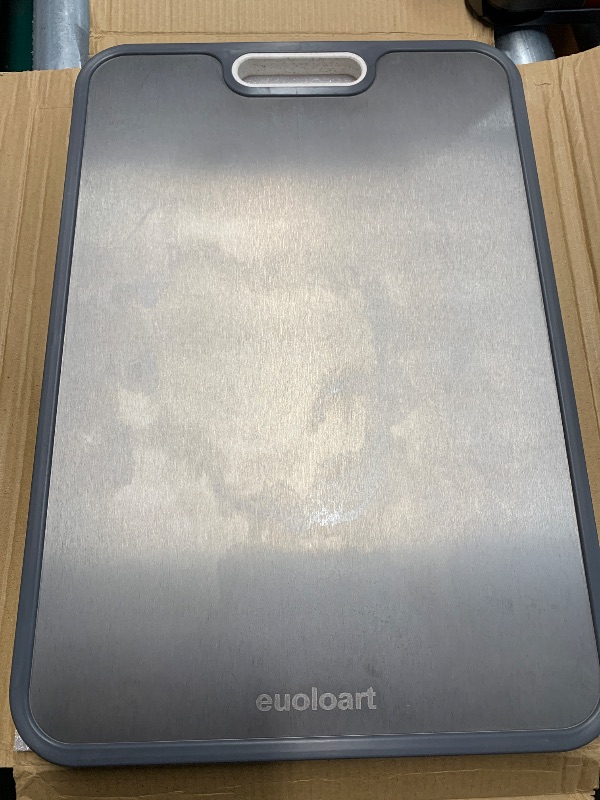 Photo 1 of (see all images) Titanium Cutting Boards for Kitchen, Cutting Board Double Sided Food Grade, Pure Titanium and Wheat Straw PP