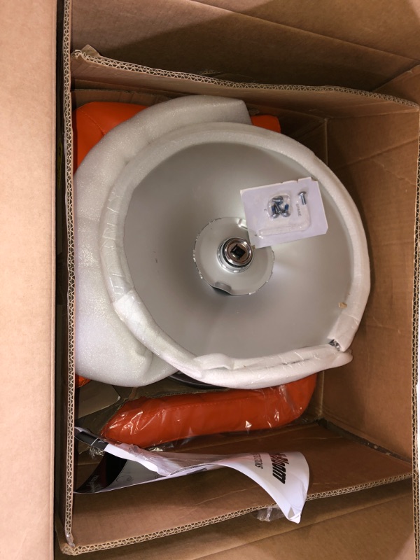 Photo 1 of ***PARTS ONLY***MoNiBloom Modern Barstools, Stylish Set of 2, Orange Counter Height Chairs with Gold Footrest, 30 Inch Upholstered in PU Leather for Countertop Island, Home Bar, and Dining Room
