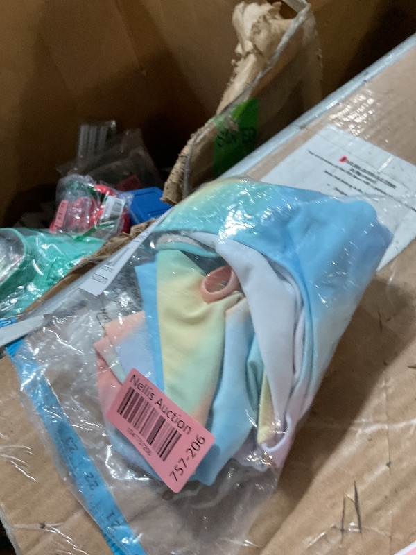 Photo 1 of ***(MISSING LONG SLEEVE SHIRT)***The Children's Place,Girls,Long Sleeve Rashguard and Tankini Swimsuit, 3 Piece Set,Rainbow Blue,Small