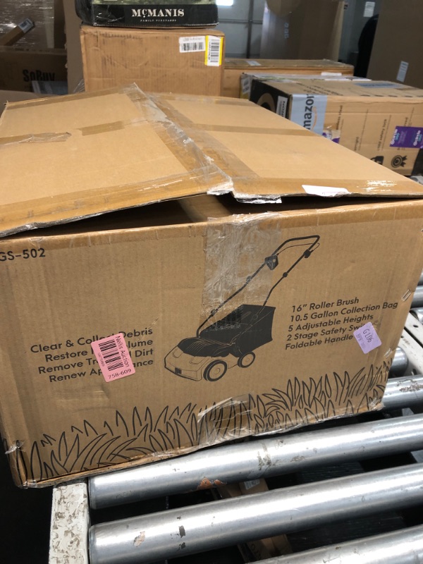 Photo 1 of RGS Living GreenSweep V2 | Artificial Grass Electric Sweeper Rake Vacuum 45L Collection Bag, 5 Adjustable Heights, Foldable Handle