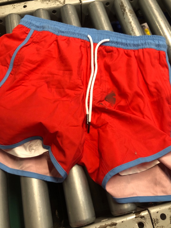 Photo 1 of (stained) SURF CUZ Mens Swim Trunks with Compression Liner 5" Swimming Trunks 5 Inch ,S
